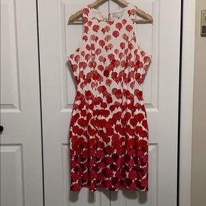 New York & Company Red Floral Dress